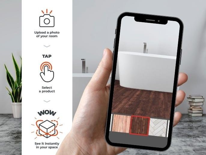 Roomvo floor visualizer App from A.T. Frank Floors Across Michigan